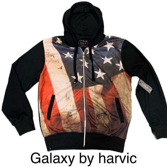 Galaxy By Harvic Other - NWT Galaxy by harvic full zip American flag hoodie size s
